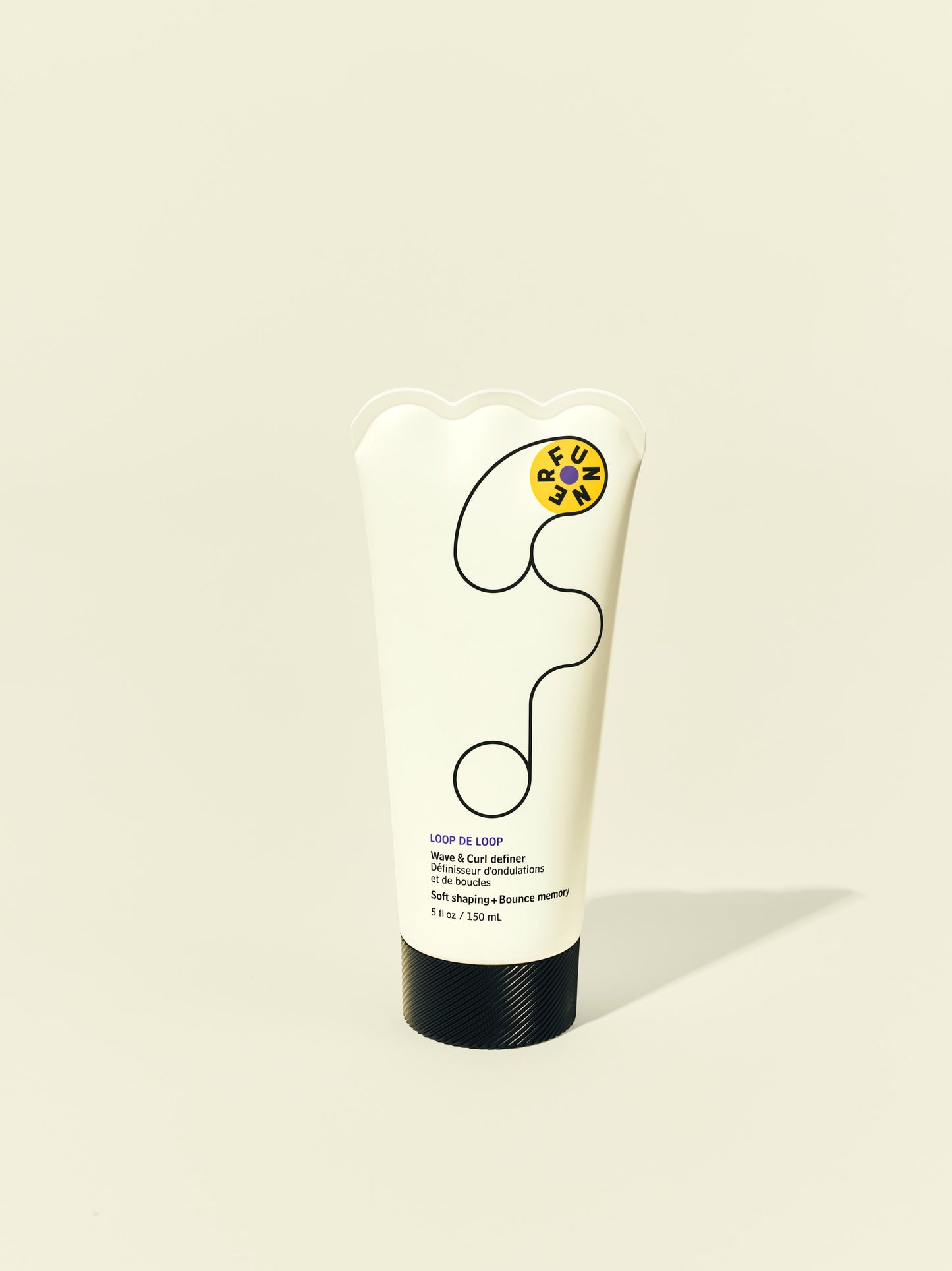 Front solo packshot of Loop de Loop tube against a beige background